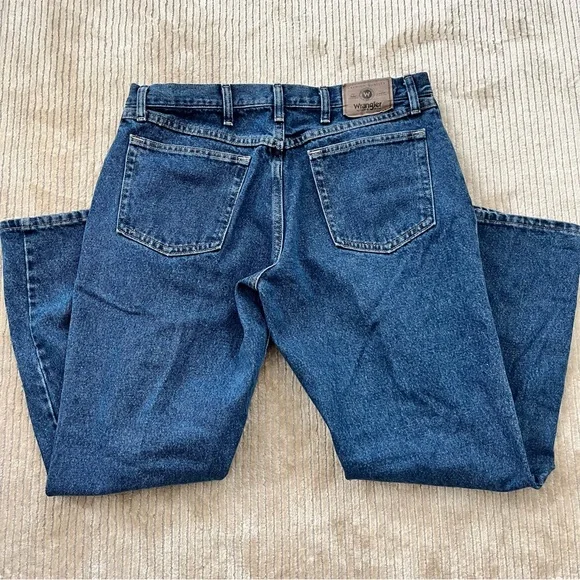 Mens Wrangler Denim Jeans Blue Relaxed Fit Size 34x29 - Picture 6 of 8